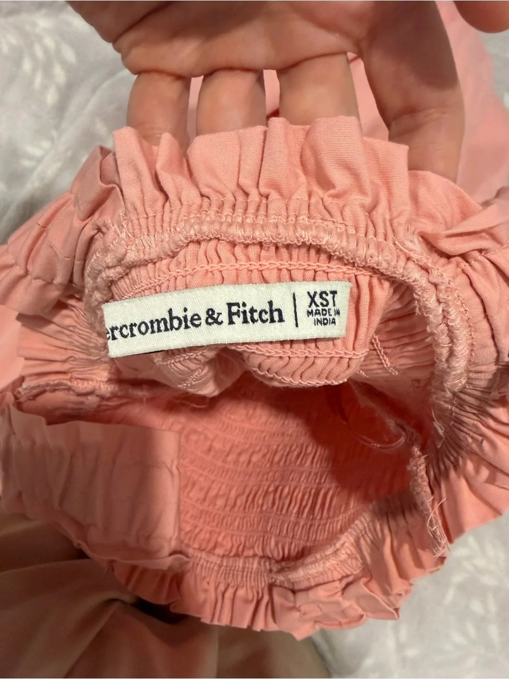Abercrombie & Fitch Peach Pink Tiered Smocked Maxi Dress